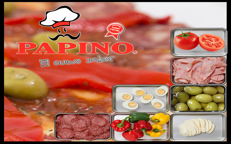99 - Pizza Papino con Muzzarella, jamón, tomate, longaniza calabresa, morrones, huevo, aceitunas.