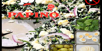 1073 Pizza de Espinaca con Huevo sin sal